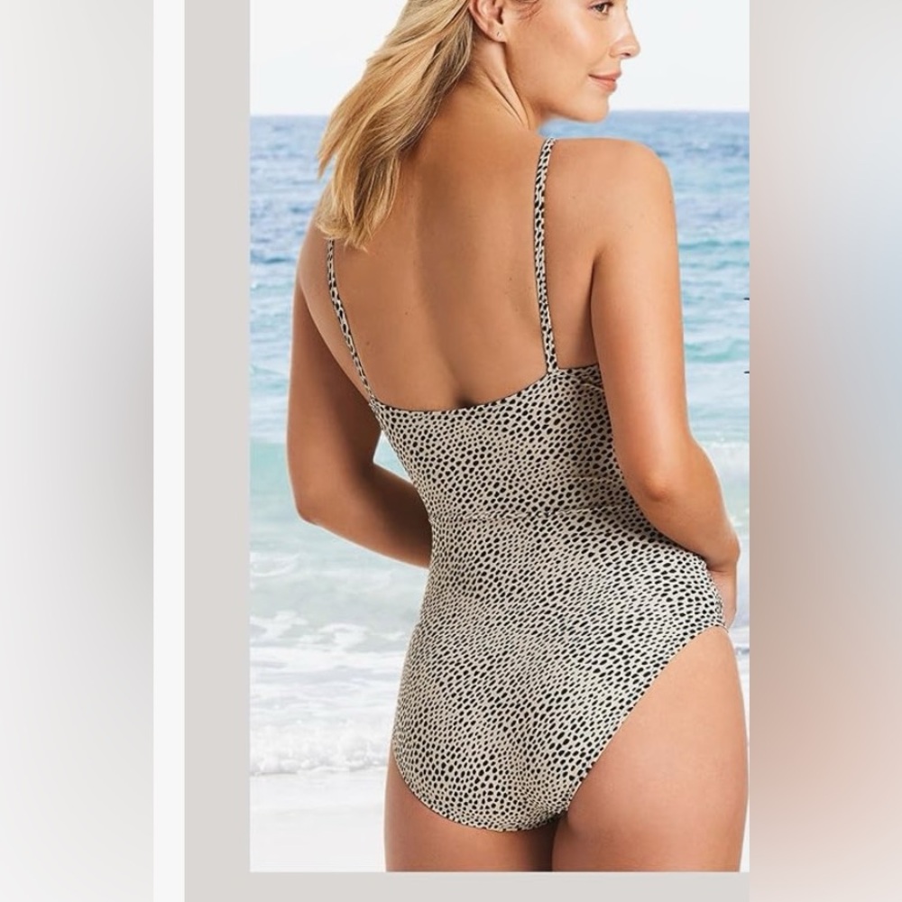 ELLEN TRACY Mio Over The Shoulder Slimming Swimsuit - Picture 8 of 9